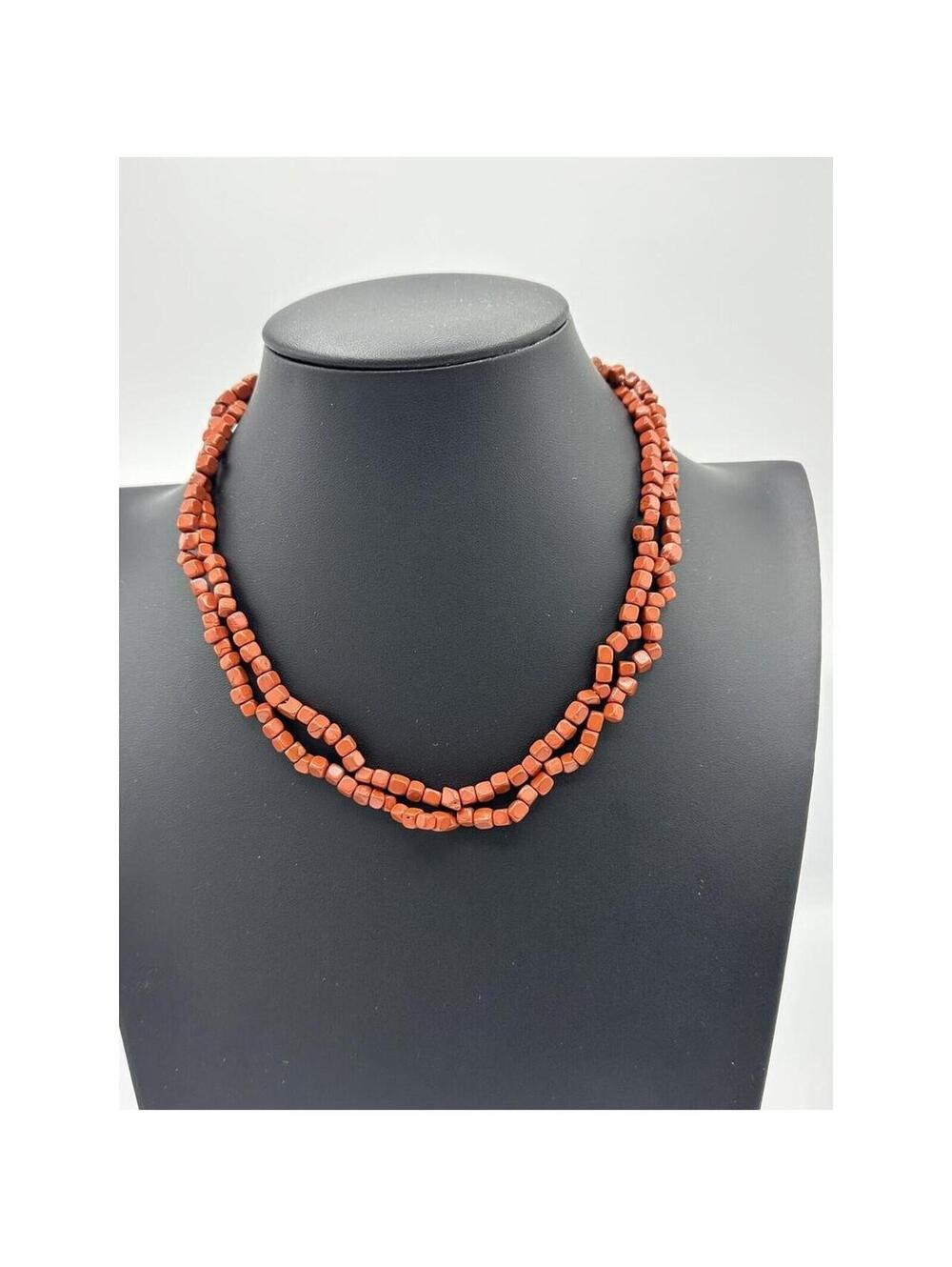 Vintage Cube Cut Jasper Necklace